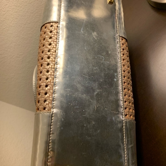 🍦LOEWE Amazona 28 Hand Bag Braided Leather Mesh Type Silver Limited 24081 - Picture 7 of 11